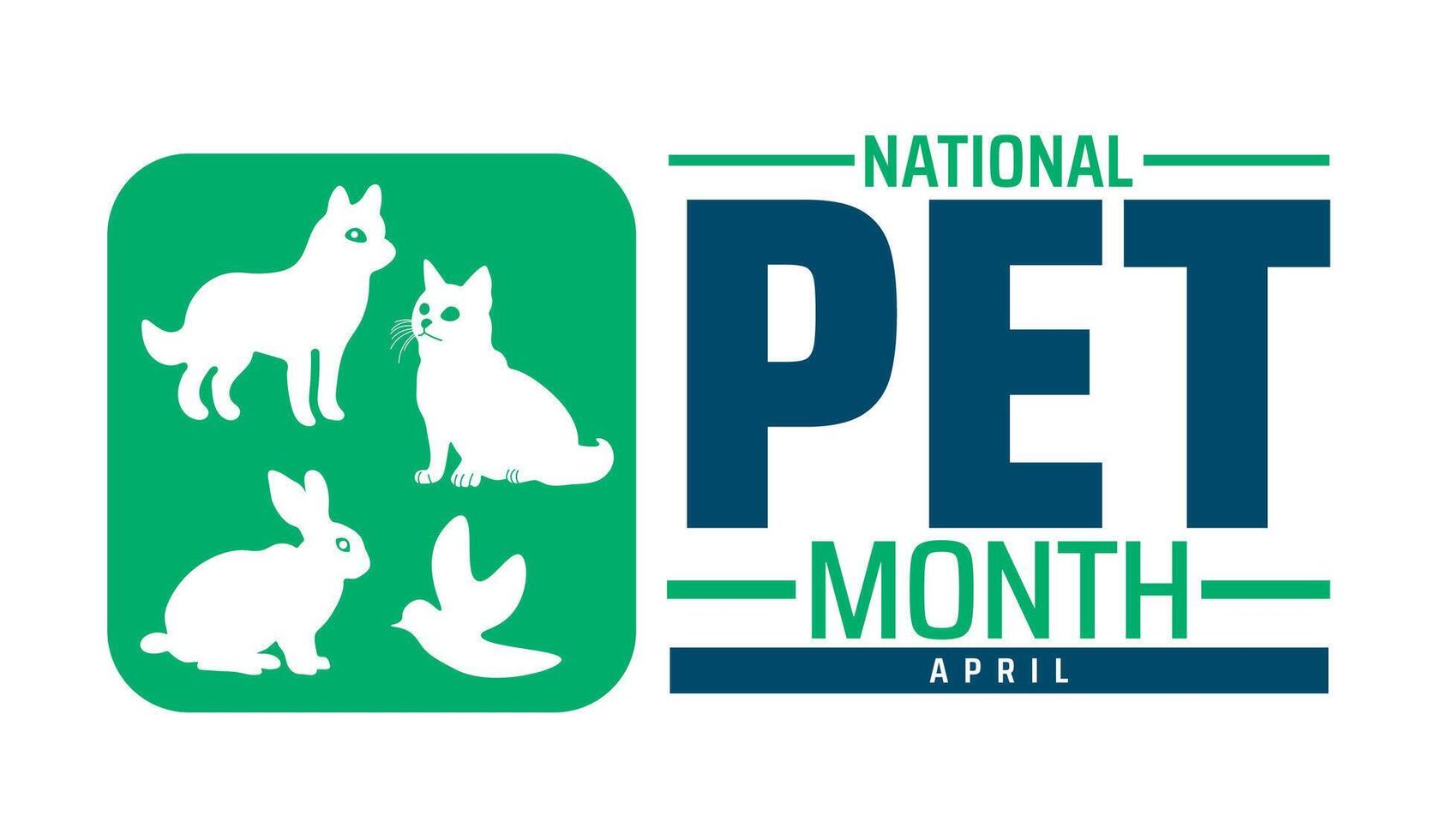 National Pet Month geometric shape pattern background banner or poster design template. observed every year in April. Holiday concept. Use to any Template, card, poster, placard, template. vector