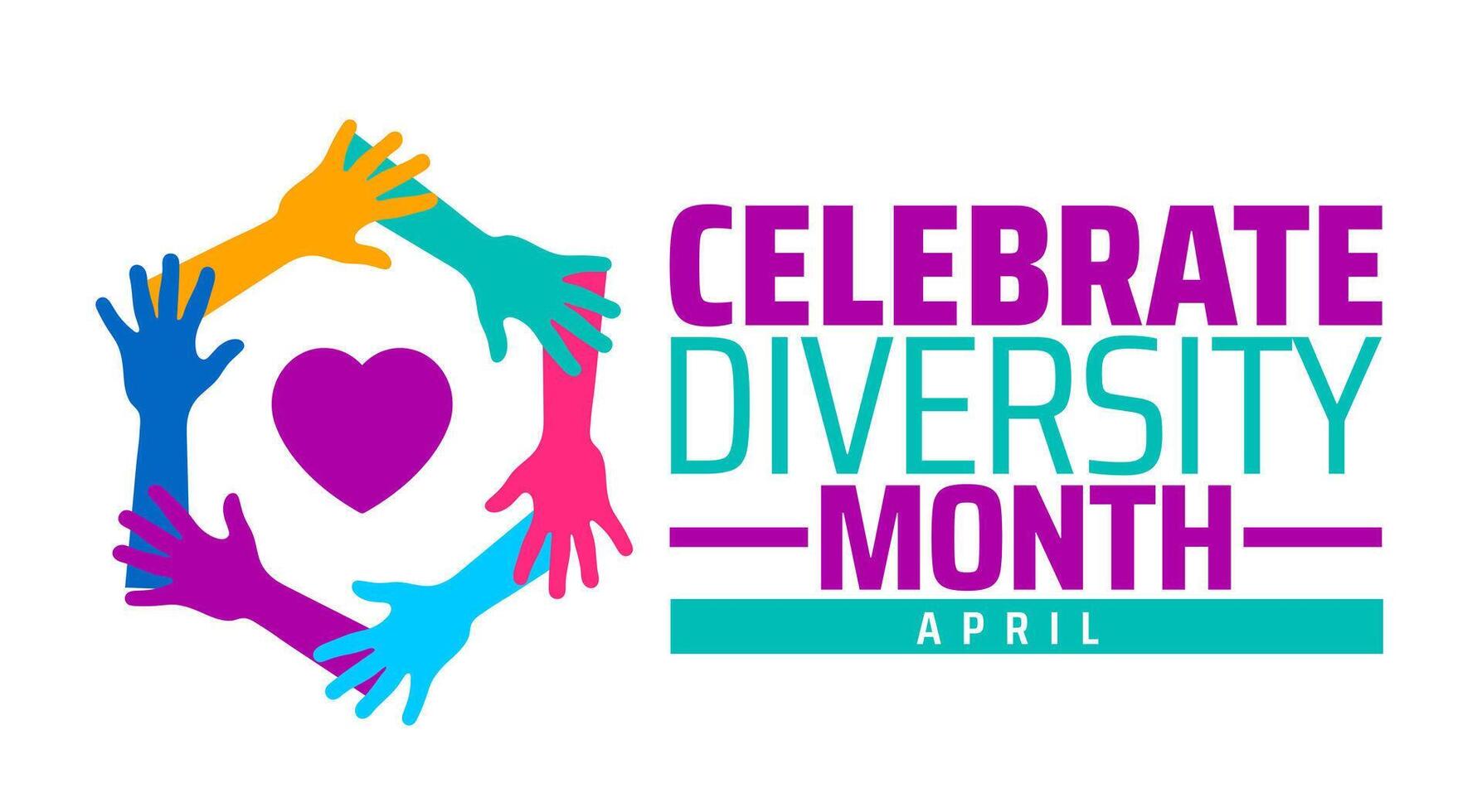 Celebrate Diversity Month background banner or poster design template. observed every year in April. Holiday vector