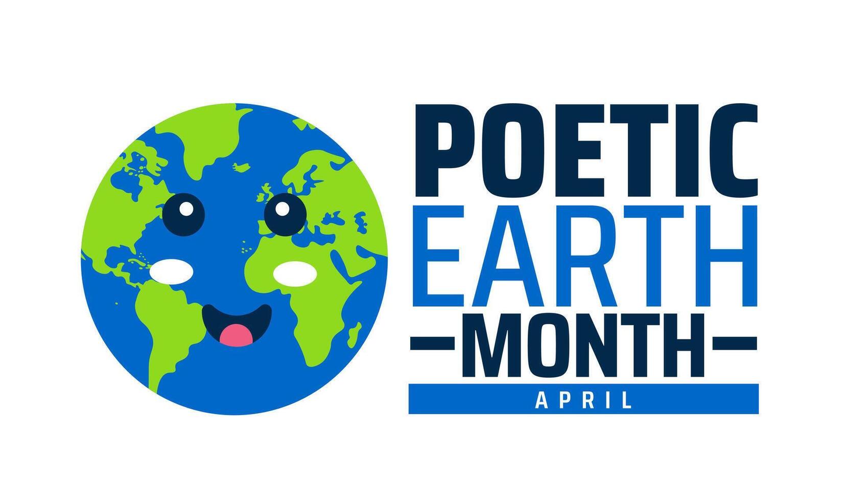 Poetic Earth Month background banner or poster design template. observed every year in April. Holiday concept. Use to any Template, card, poster, placard, template. vector
