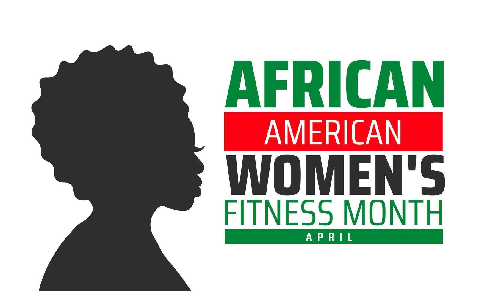 National African American Women's Fitness Month geometric shape pattern background banner or poster design template. observed every year in April. Holiday concept. Use to any Template, card, poster. vector