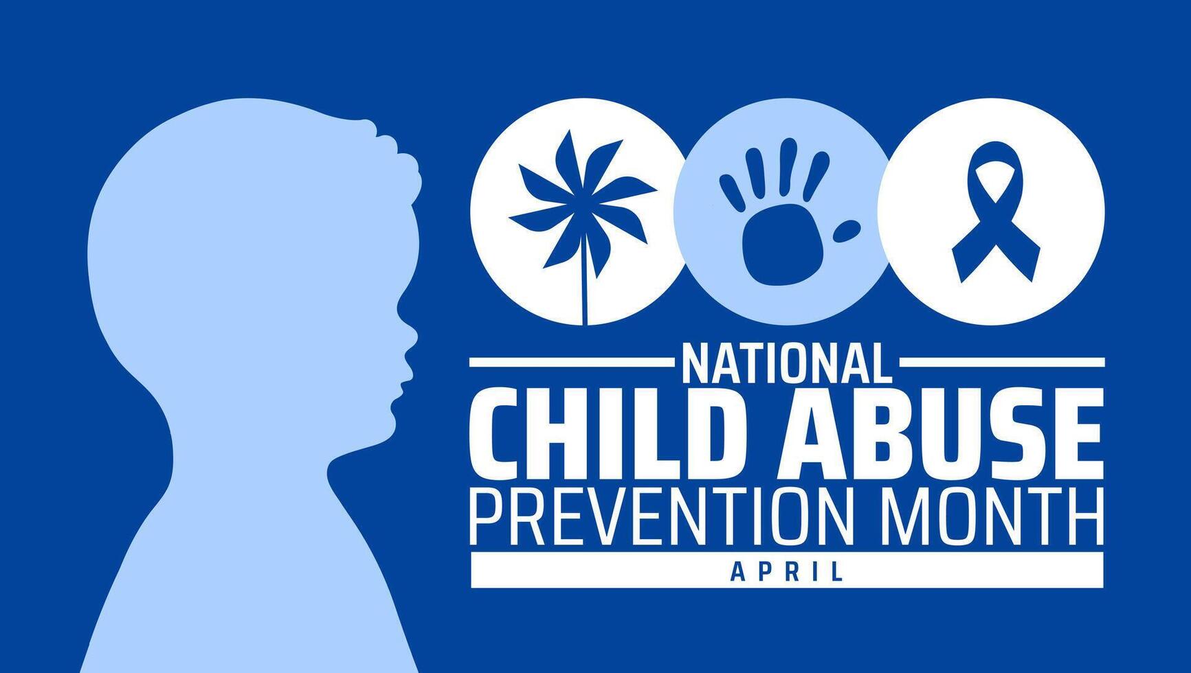 National Child Abuse Prevention Month background banner or poster design with child icon vector