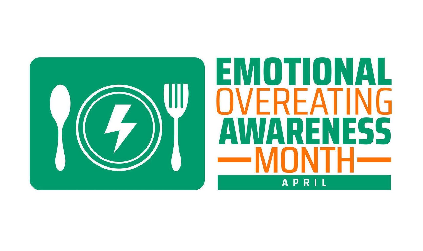 Emotional Overeating Awareness Month geometric shape pattern background banner or poster design template. observed every year in April. Holiday concept. Use to any Template, card, poster, placard. vector