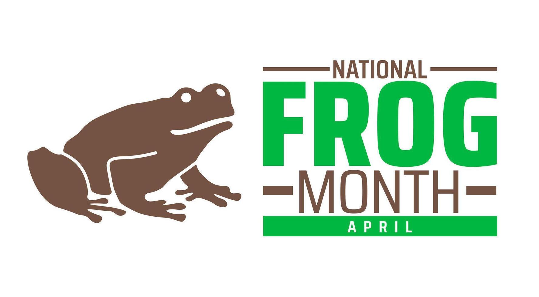 National Frog Month background banner or poster design template. observed every year in April. Holiday concept. Use to any Template, card, poster, placard, template. vector