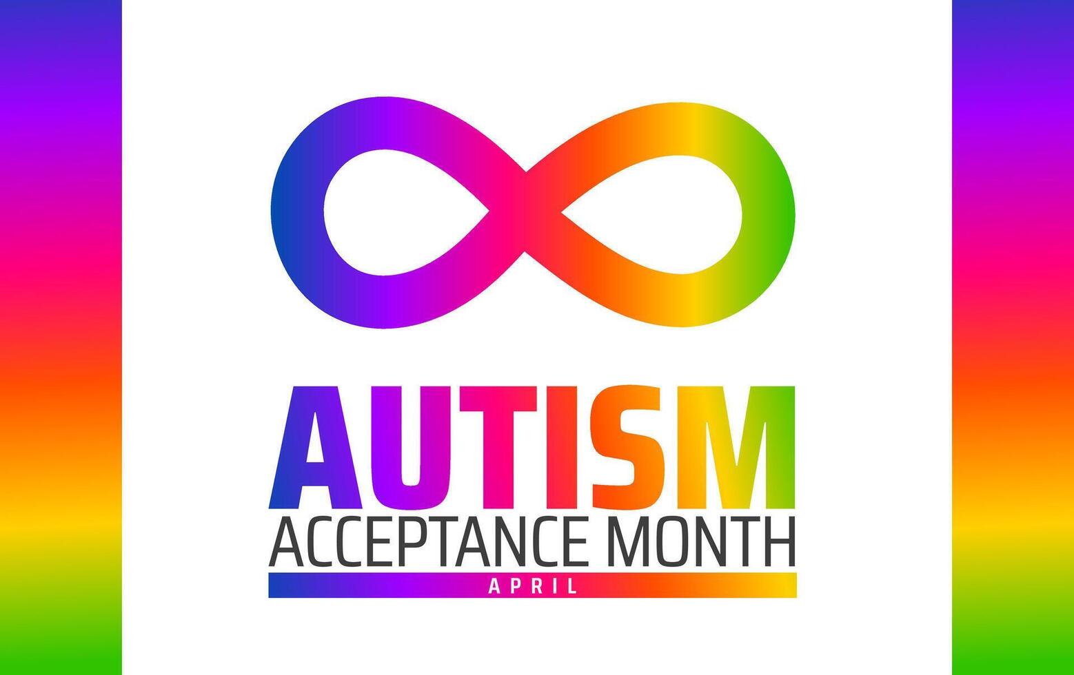 Autism Acceptance Month background banner or poster design template. vector