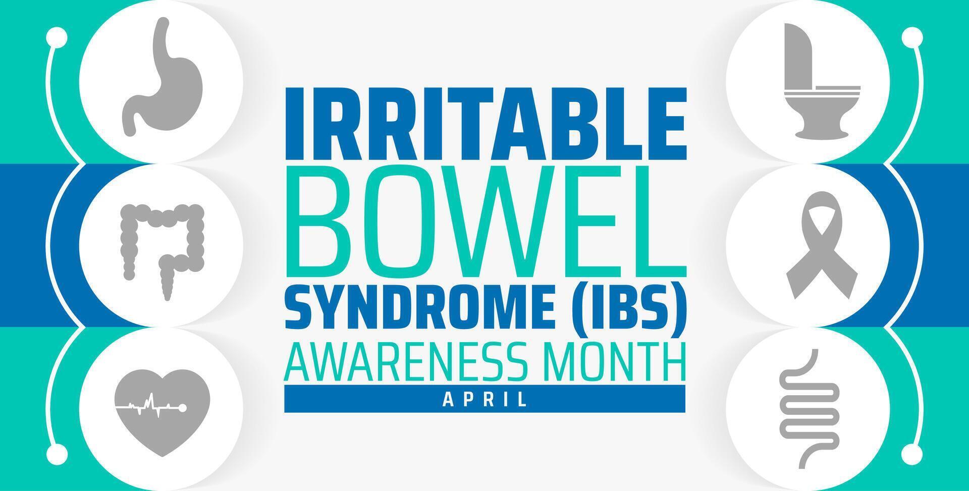 Irritable Bowel Syndrome IBS Awareness Month background banner or poster design vector