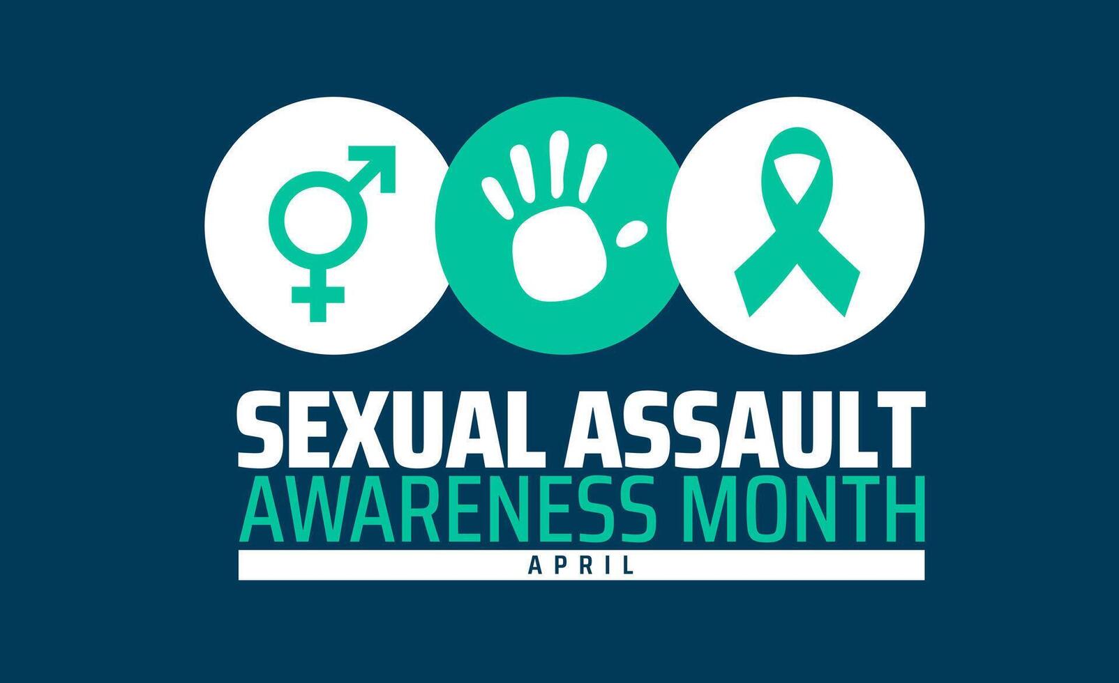 Sexual assault awareness month background banner or poster design template. observed every year in April. Holiday concept. Use to any Template, card, poster, placard, template vector