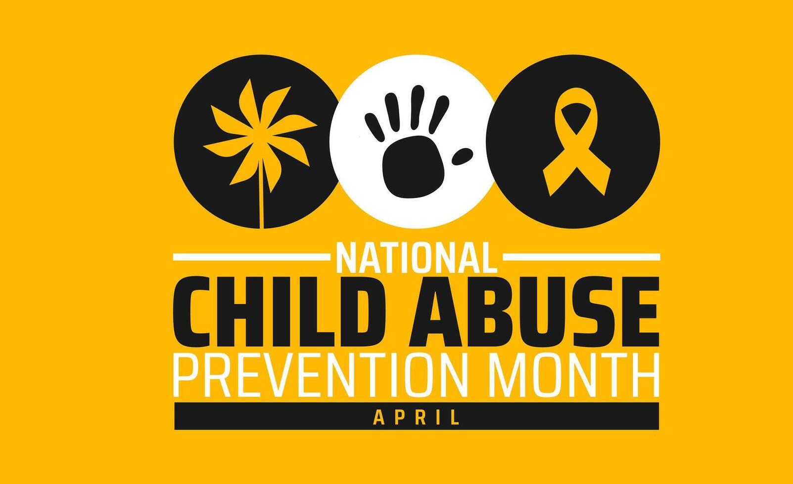 National Child Abuse Prevention Month background banner or poster design with yellow and black color vector