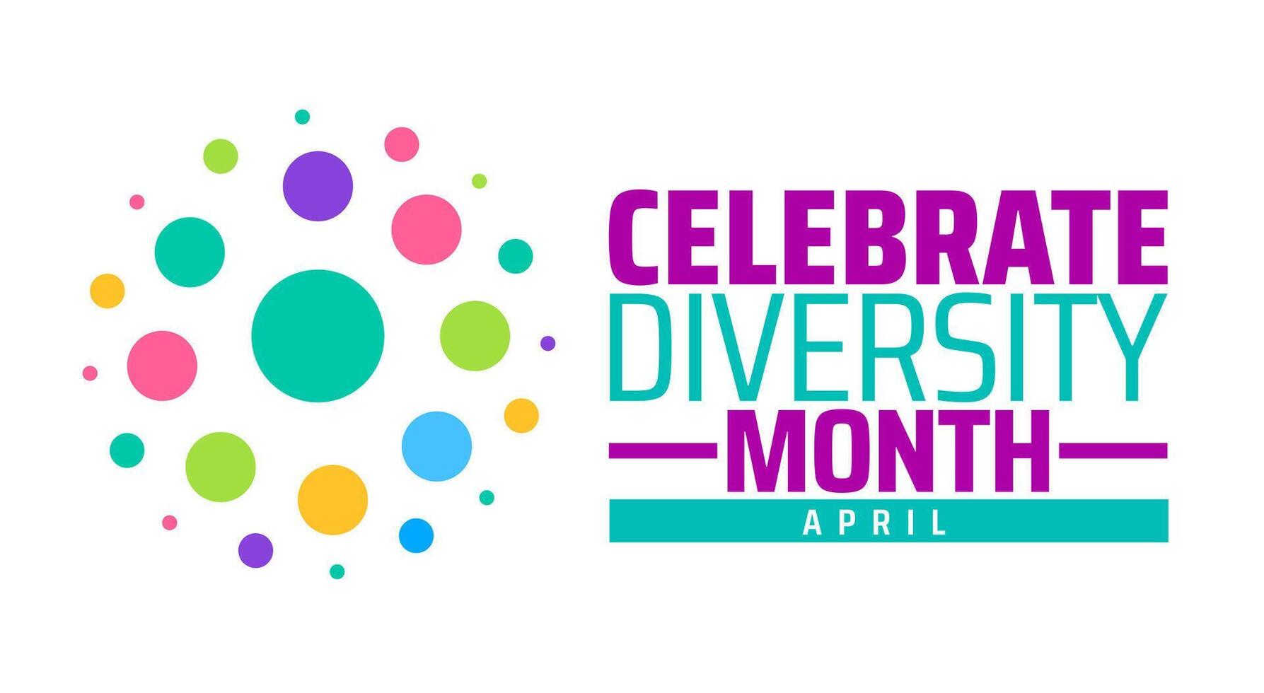 Celebrate Diversity Month background banner or poster design template. observed every year in April. Holiday concept. vector