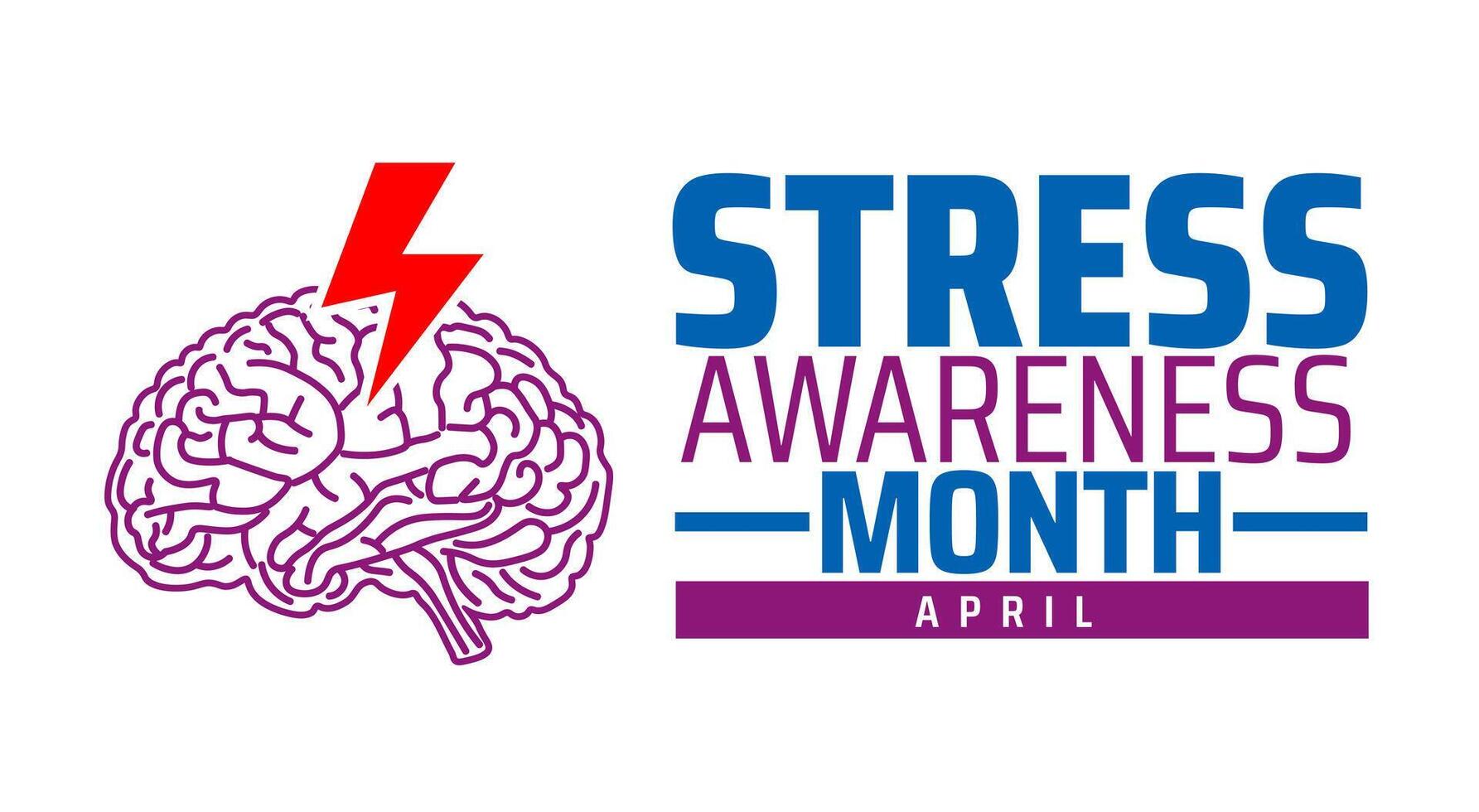 Stress Awareness Month background banner or poster design template vector