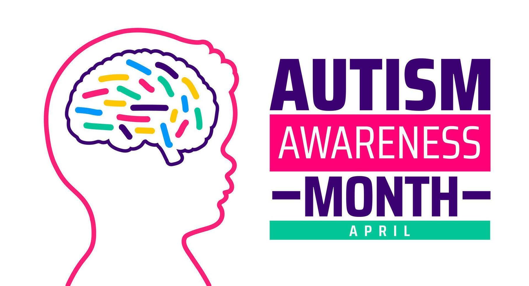Autism Awareness Month background banner or poster design template. observed every year in April. Holiday concept vector