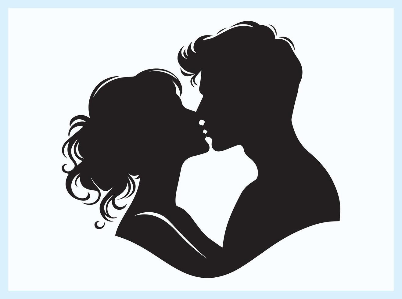 Cute Couple Kissing with Pure Love and Affection vector