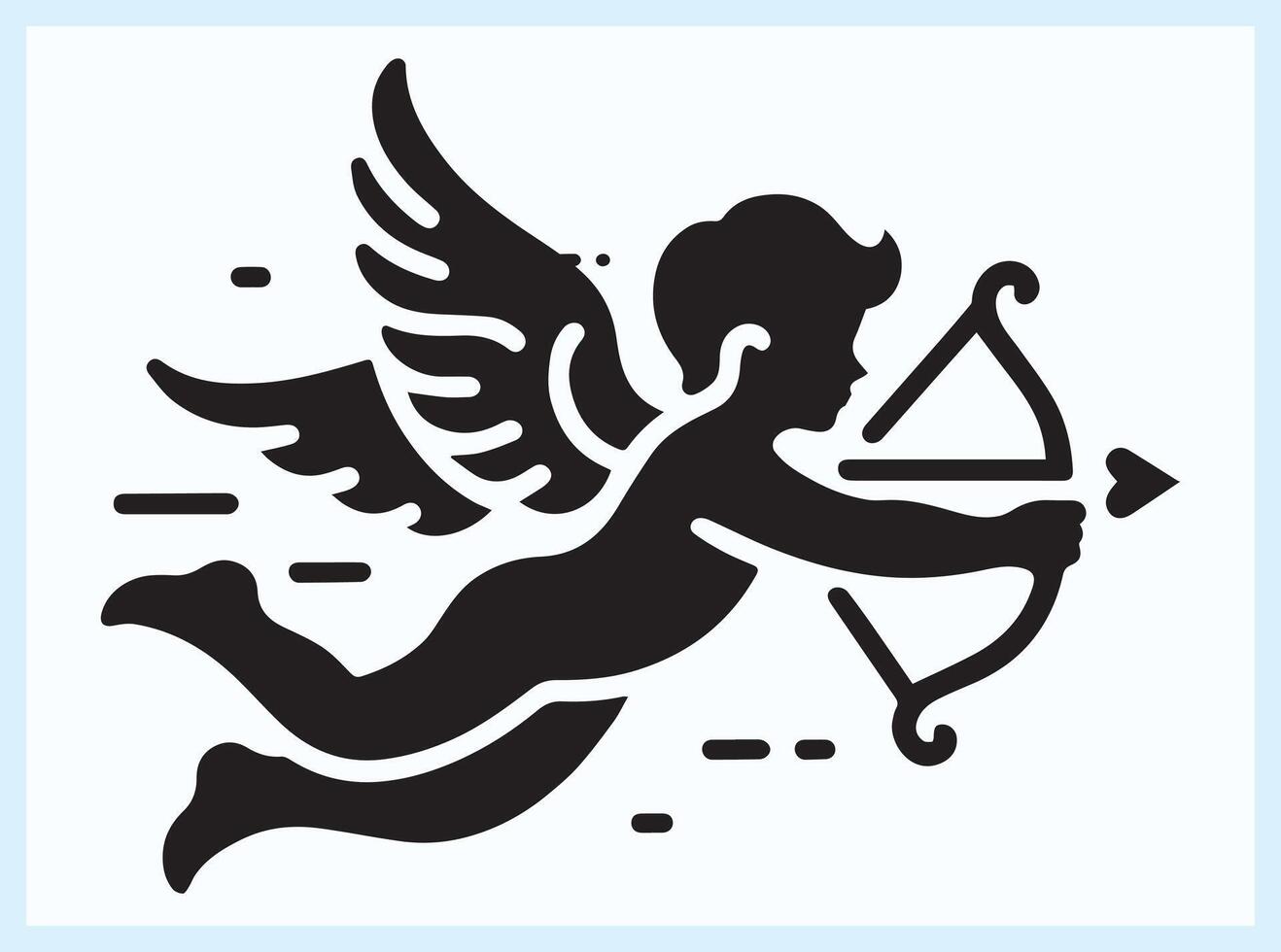 Enchanting Cupid Silhouette Symbolizing Romance and Passion vector