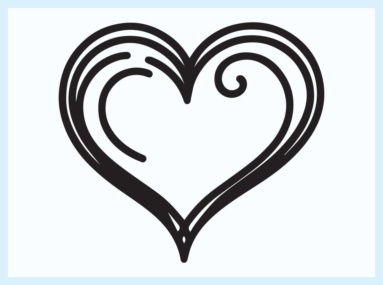 Romantic Heart Shape Silhouette in Minimalist Style vector