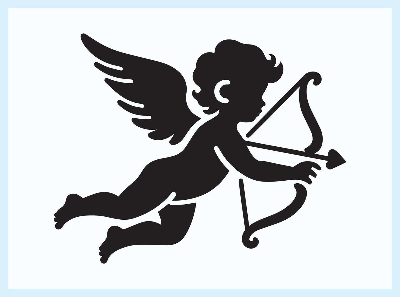 Romantic Cupid Shooting an Arrow with Grace and Elegance vector