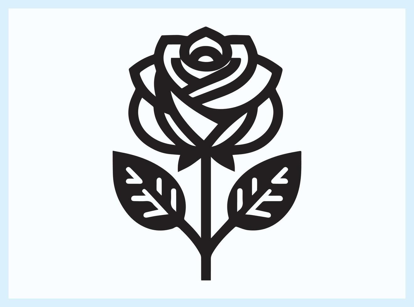 Single Rose Silhouette Representing Beauty and Elegance vector