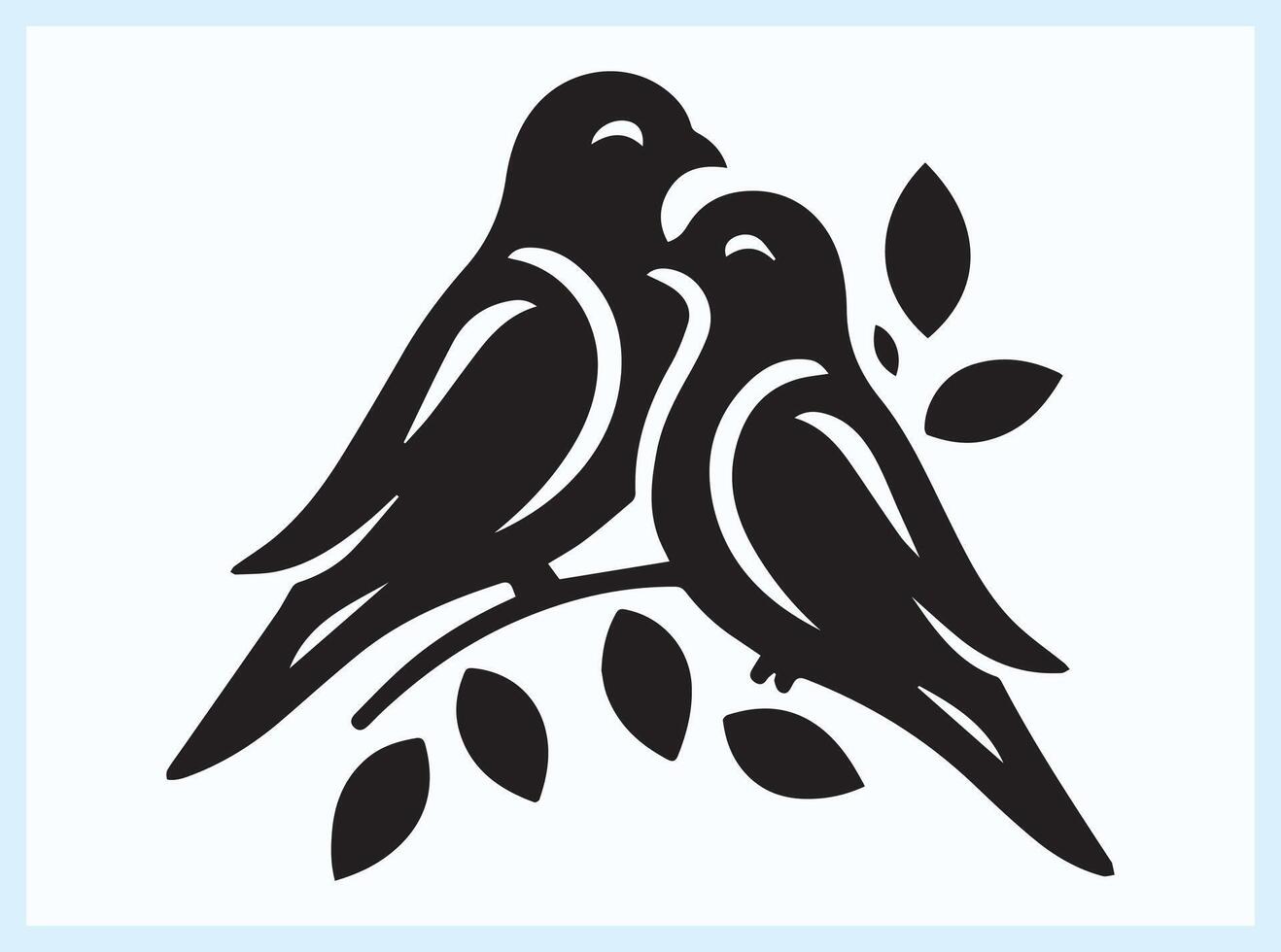 Captivating Silhouette of Love Birds in a Serene Setting vector
