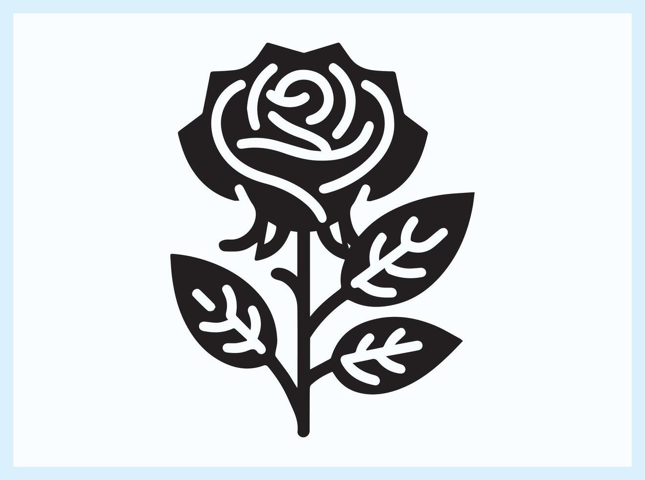 Minimalist Rose Silhouette in a Classic Floral Design vector