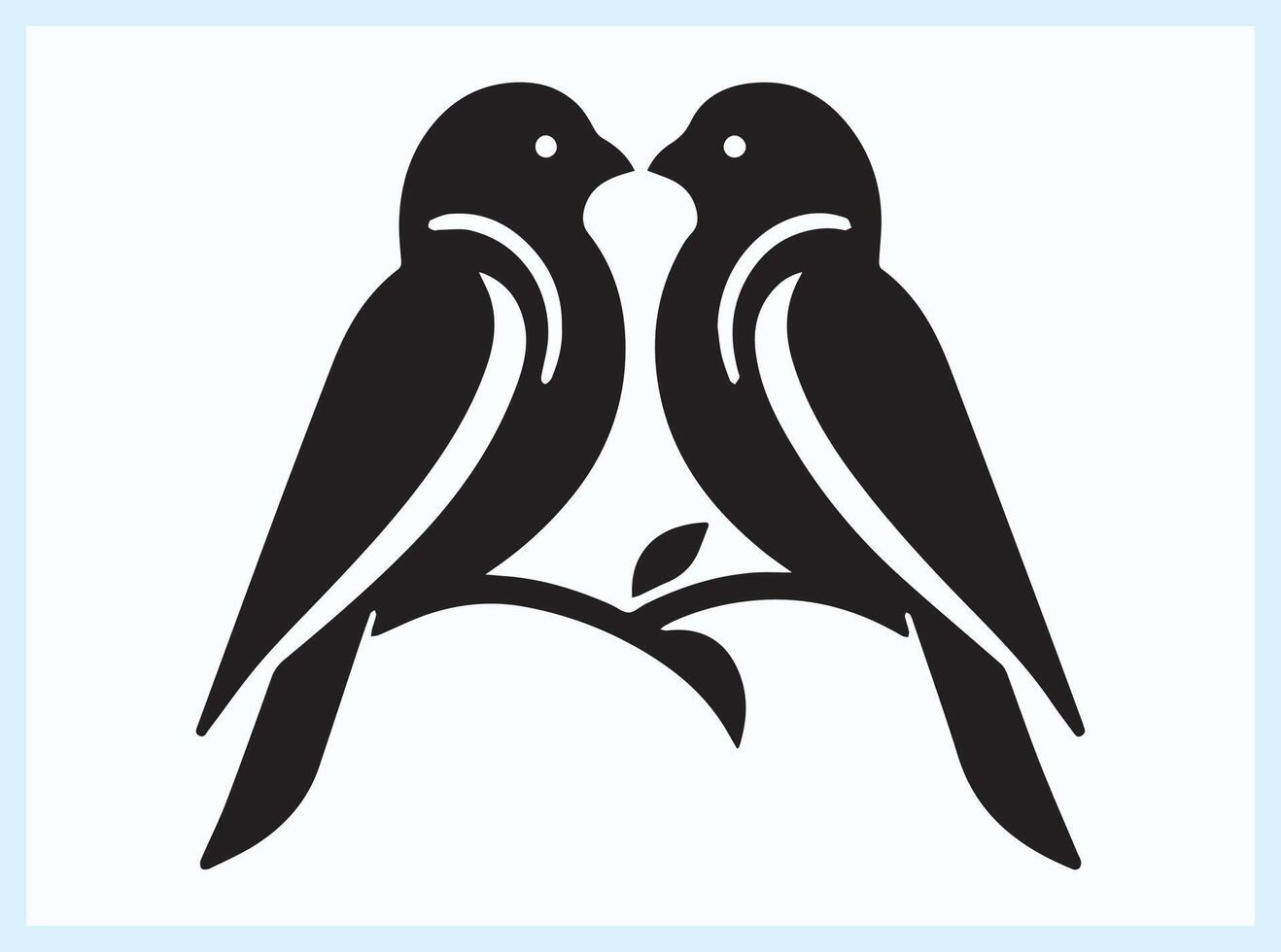 Sunset Romance with Two Love Birds in Silhouette vector