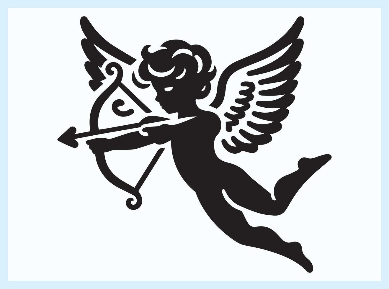 Charming Cupid Holding a Bow, Ready to Strike Hearts vector