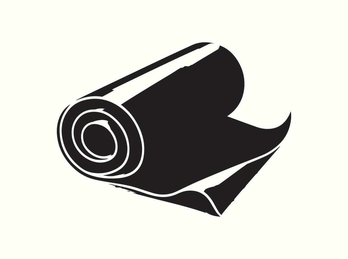 Simple and Clean Black Silhouette of a Parchment Roll vector