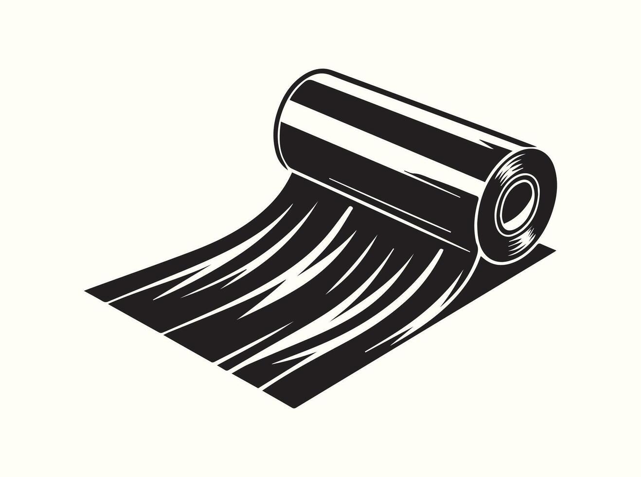 Solid Black Icon of a Plastic Wrap Roll for Kitchen Use vector
