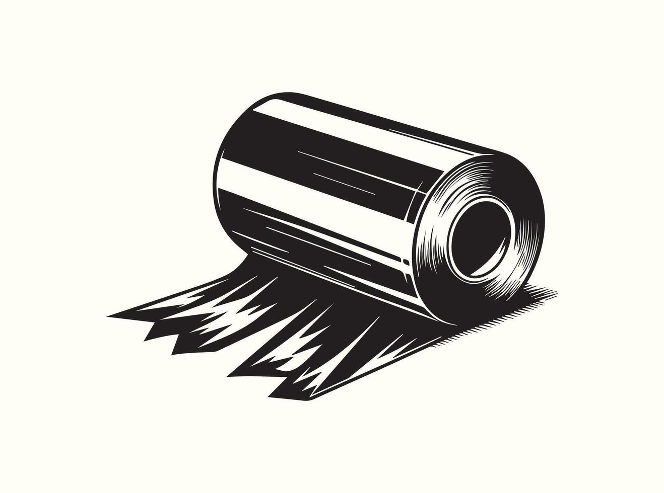 High-Contrast Black Silhouette of Kitchen Foil for Graphic Use vector