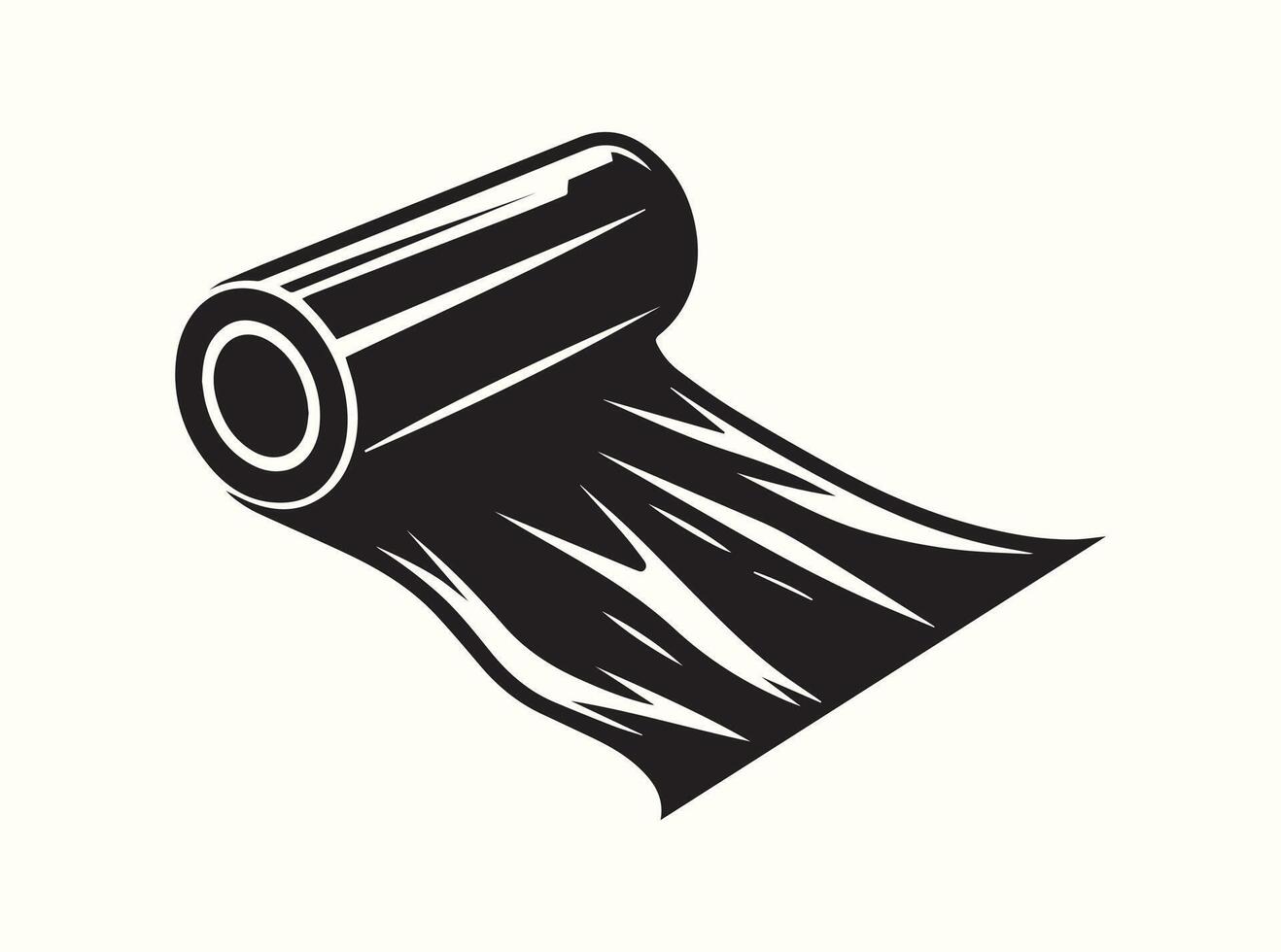 Solid Black Silhouette of a Roll of Plastic Wrap vector