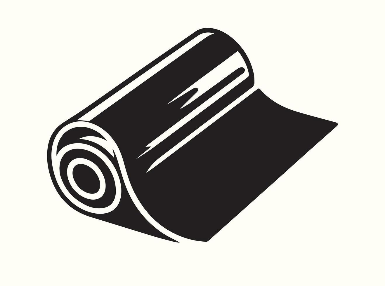 Solid Black Icon of a Baking Parchment Roll vector