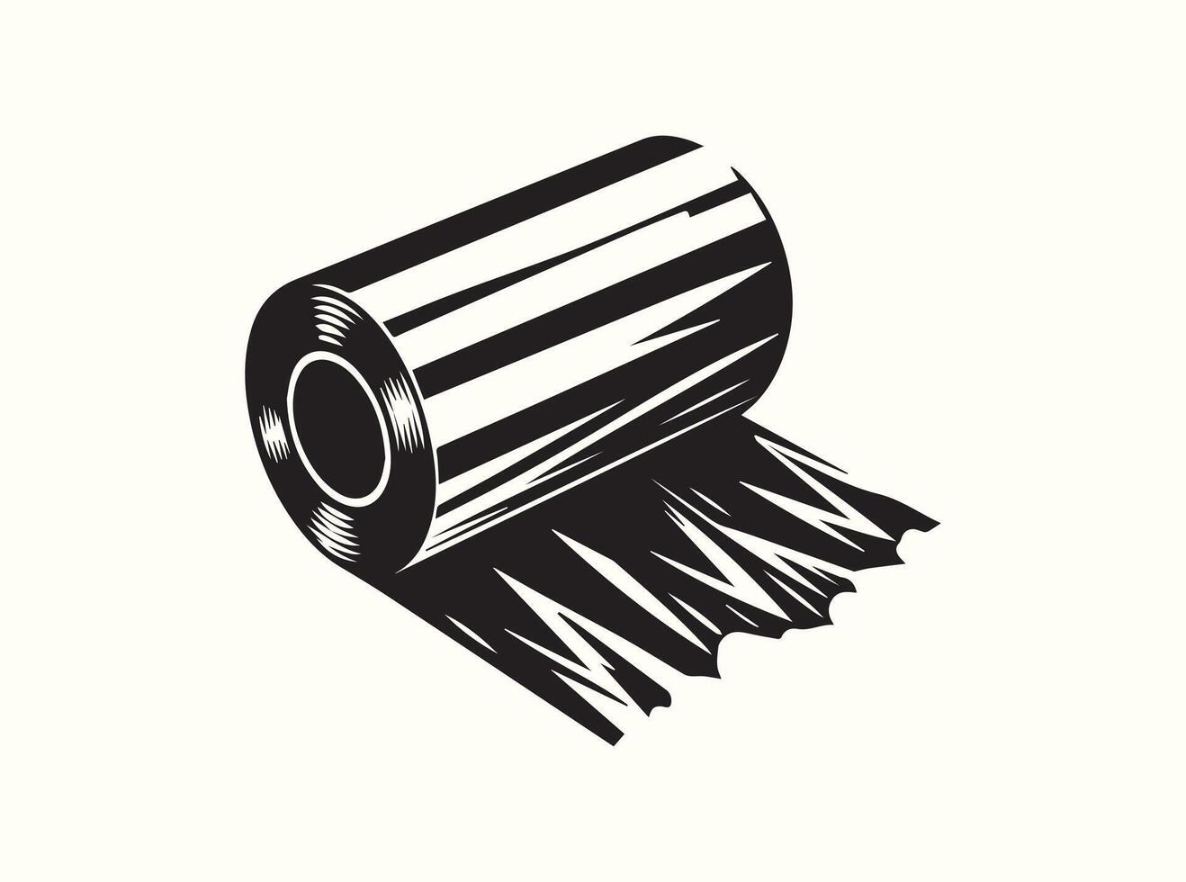Black Silhouette of Kitchen Foil, Clean and Minimalistic vector