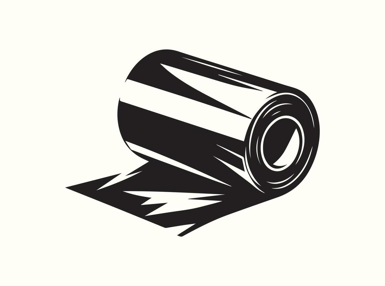 Simple Black Silhouette of Aluminum Kitchen Foil on a White Background vector