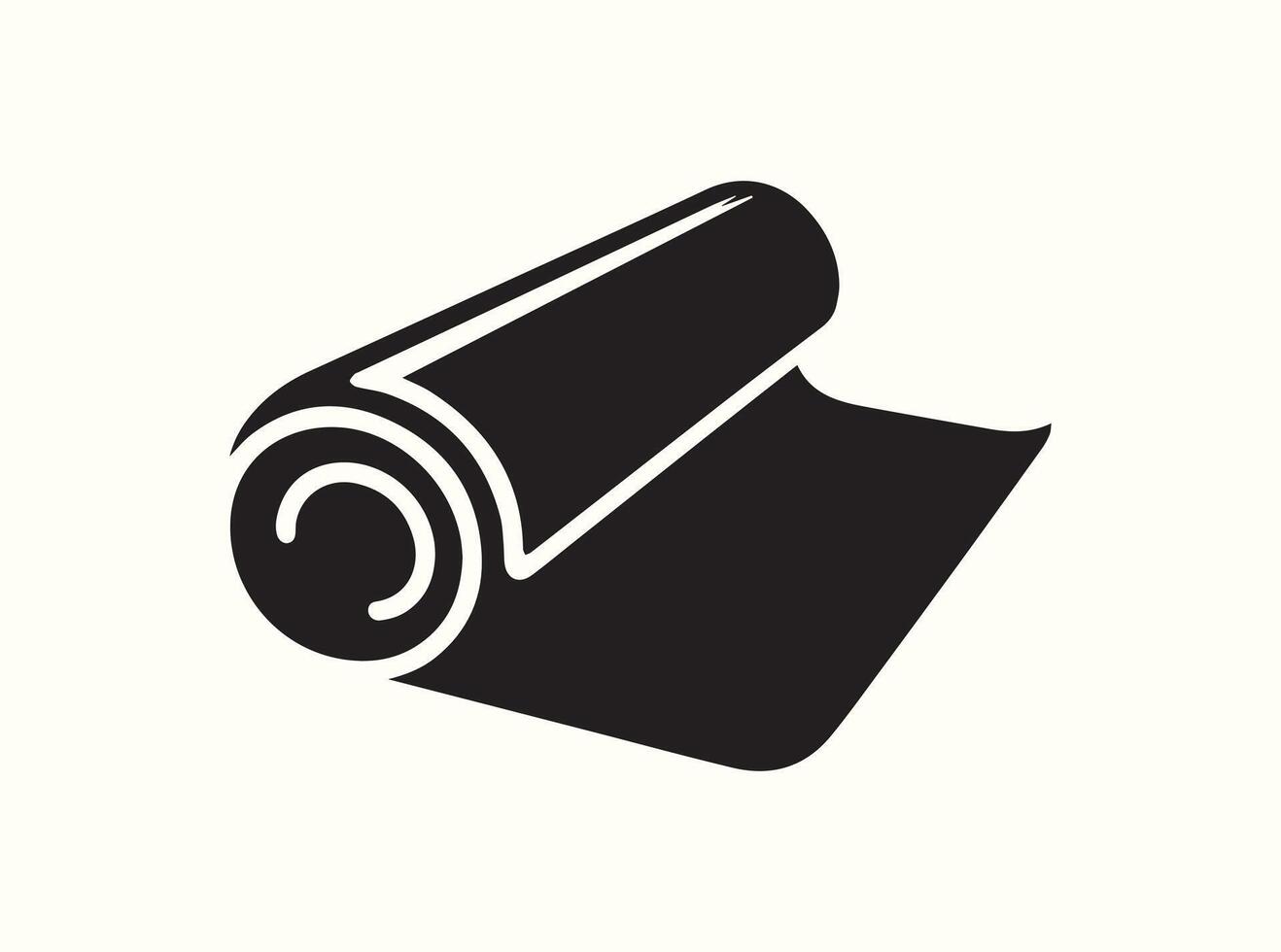 Minimalist Black Silhouette of a Parchment Paper Roll vector