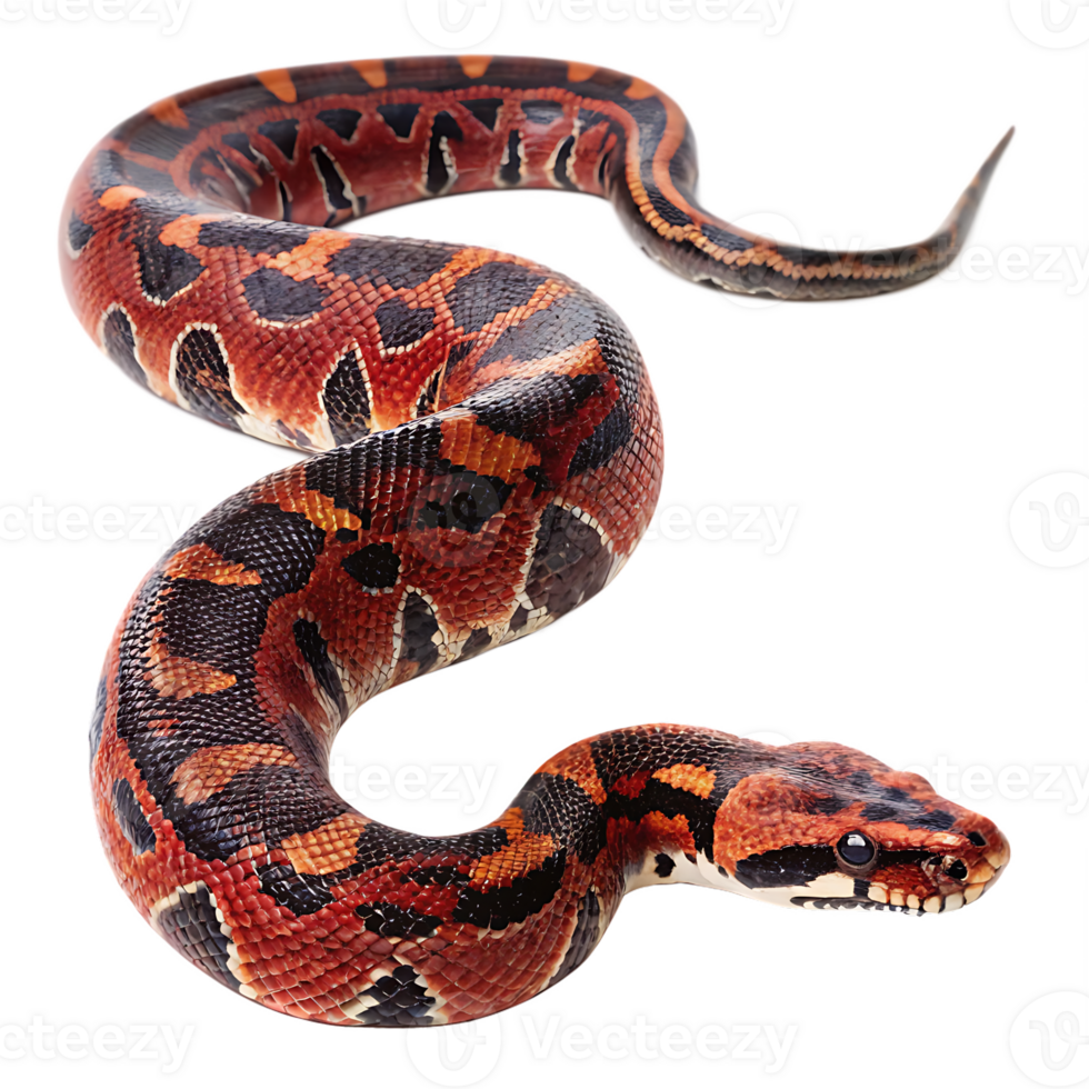 Striking Red and Black Snake in Profile png