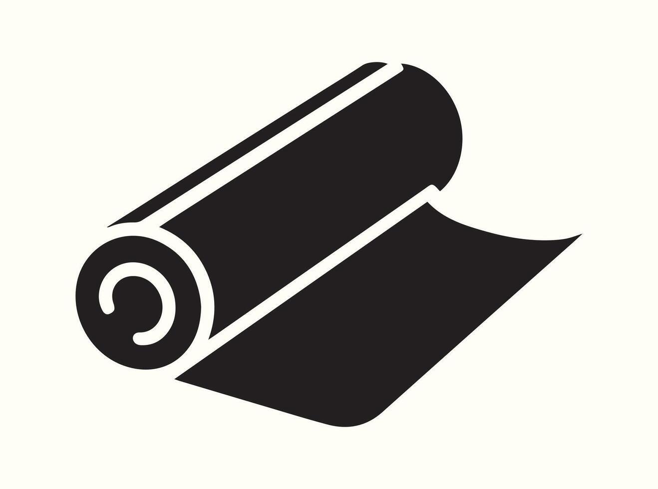 Black Silhouette of a Rolled Baking Parchment Sheet vector