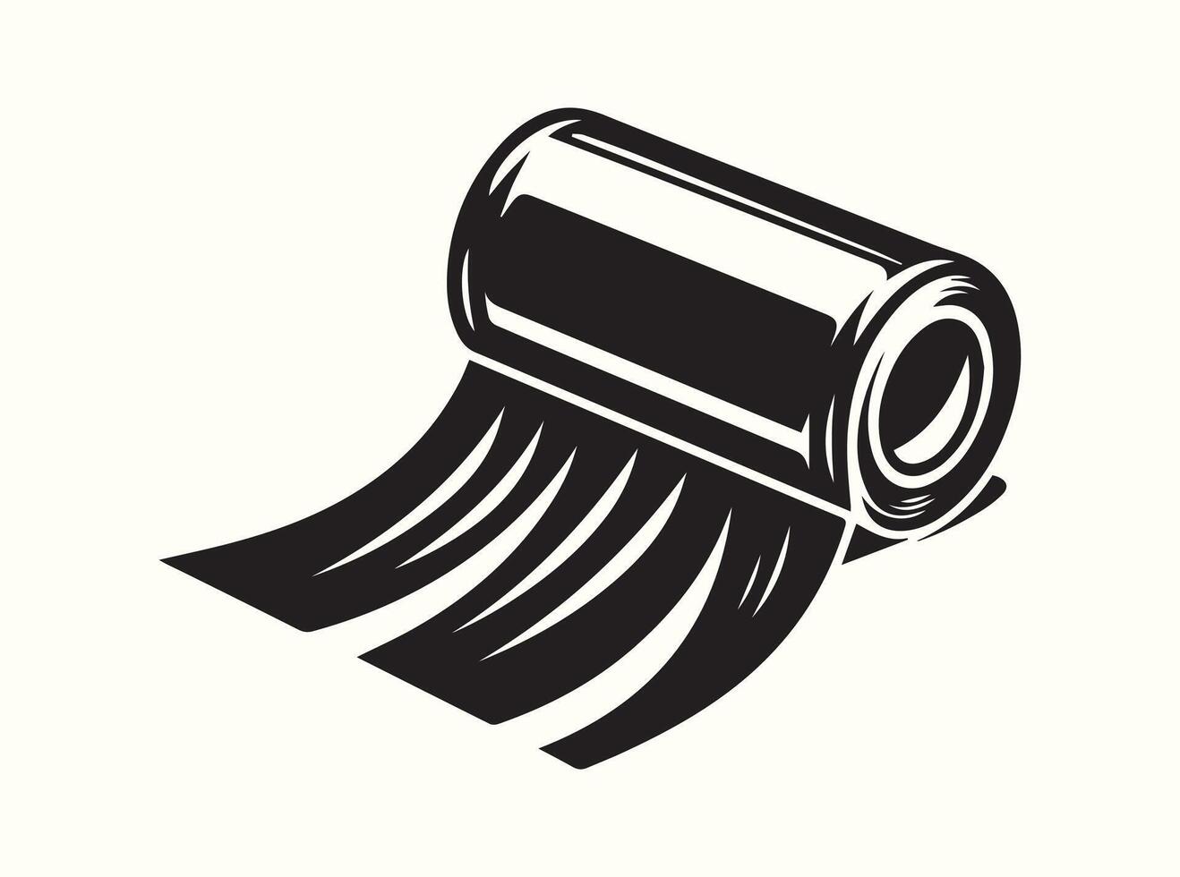 Minimalist Black Silhouette of a Kitchen Plastic Wrap Roll vector