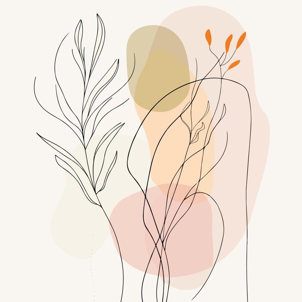 abstract illustration of plants with leaves vector