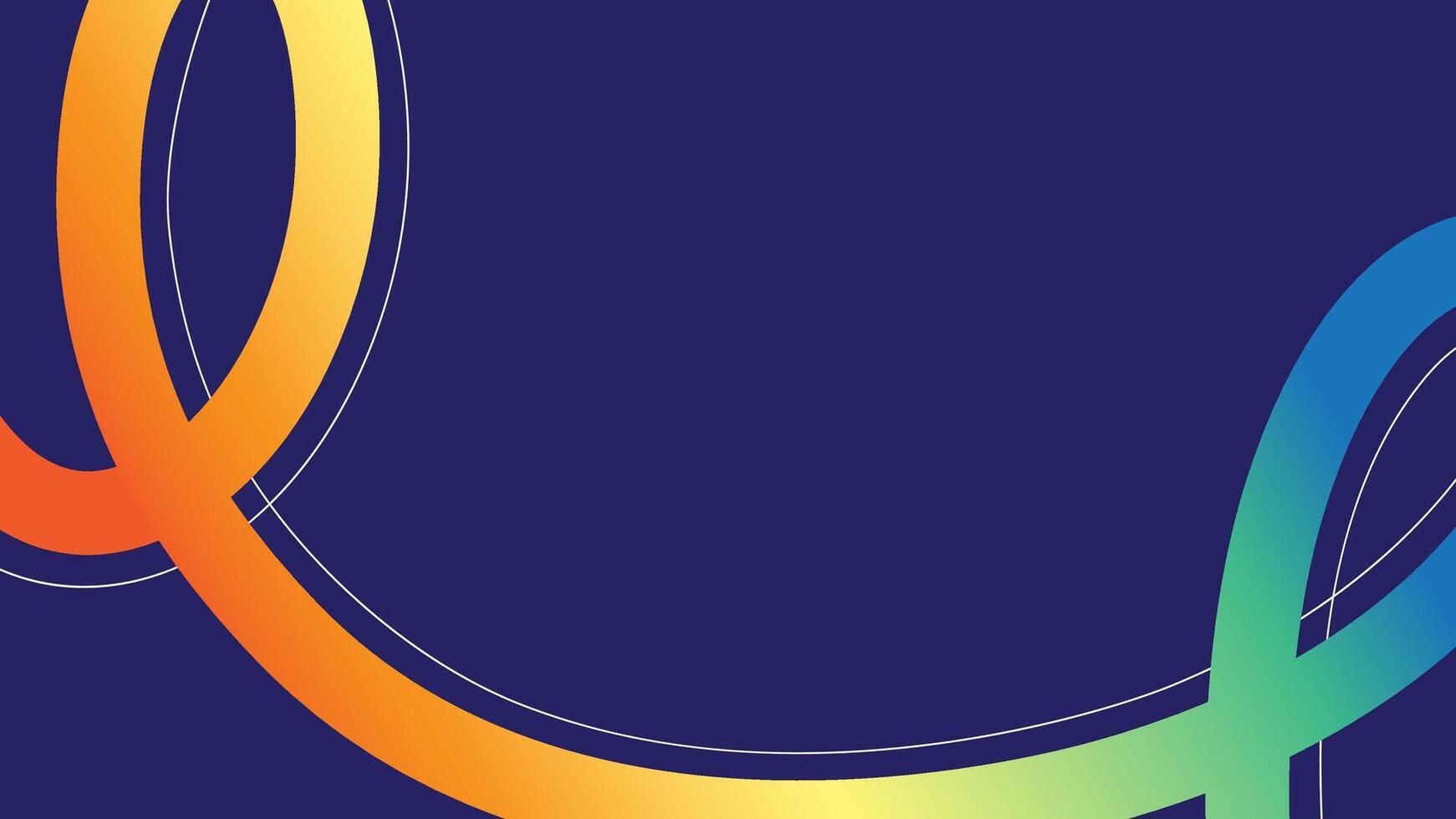 Abstract Retro Color Background with Dynamic Gradient Lines. 3D Curve Ribbon. Wavy Rainbow Graphic Design vector