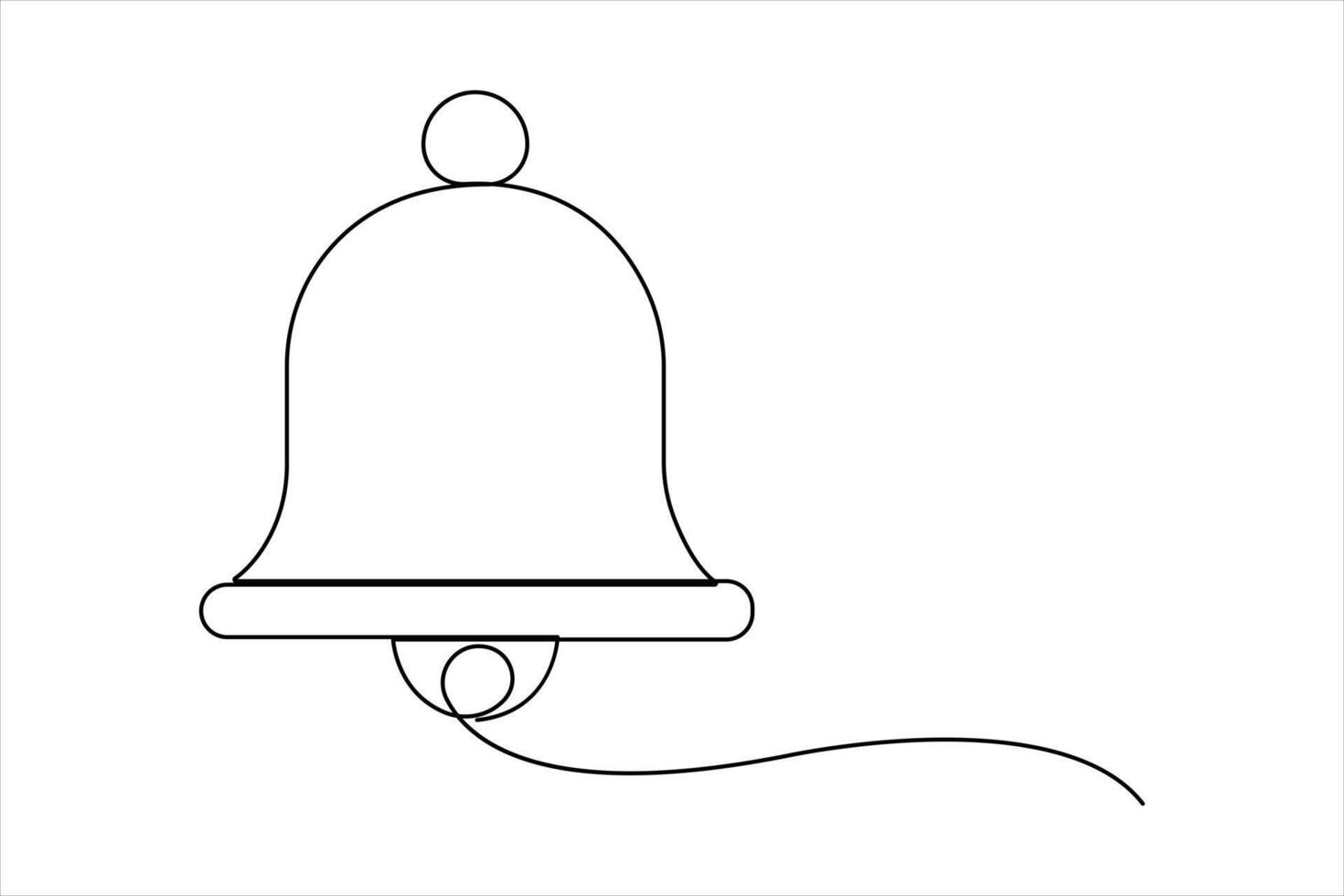 Bell continuous single line drawing of concept. outline of Bell linear icon vector