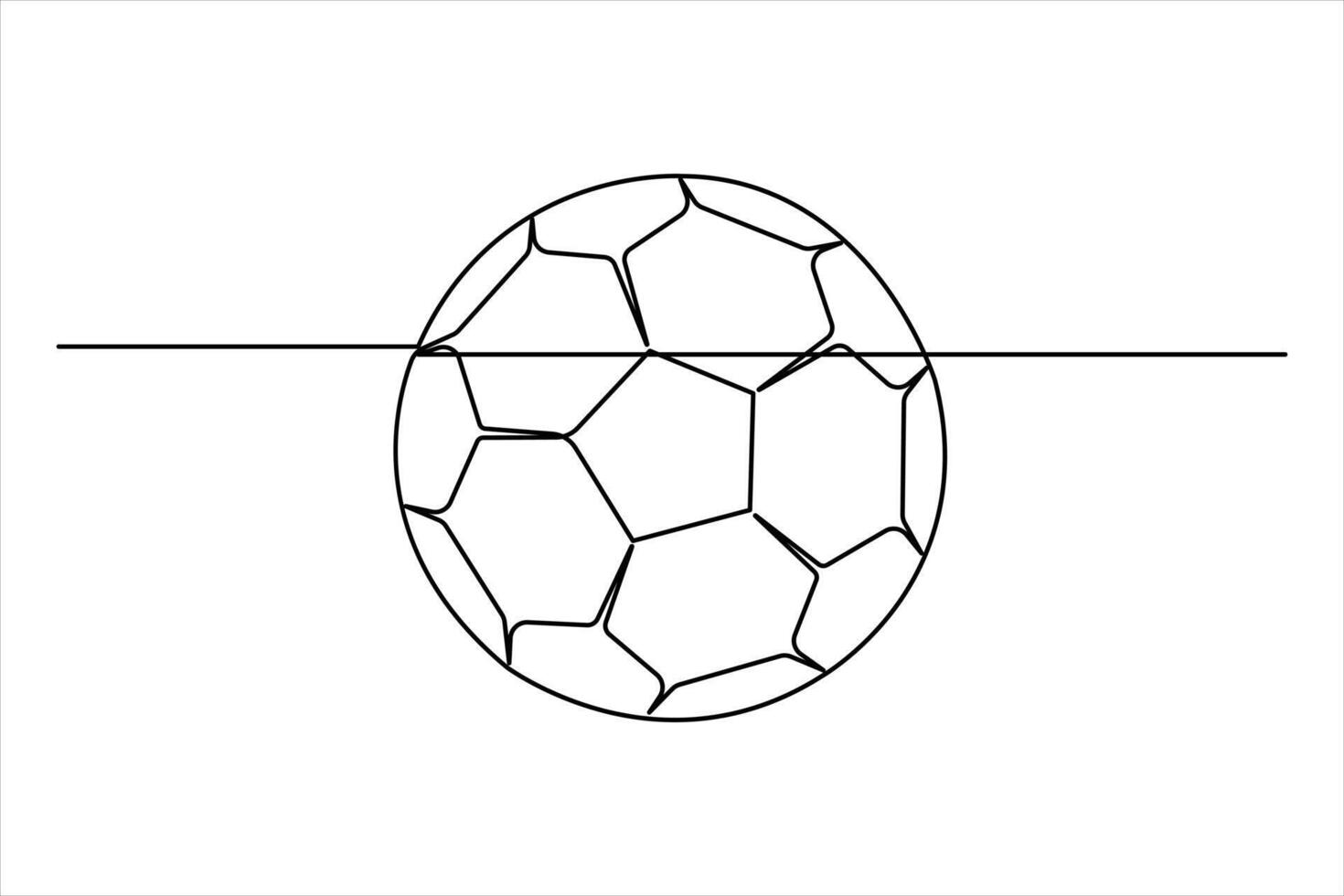 One continuous line art drawing of football ball design World cup Championship final play game sport competition outline illustration vector