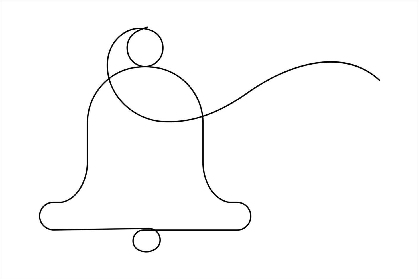 Bell continuous single line art drawing of concept. outline of Bell linear design illustration vector