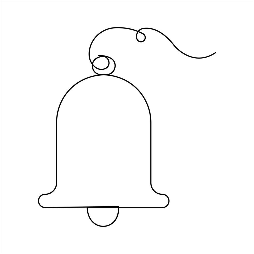 Bell continuous one line art drawing of concept. outline of Bell linear vector