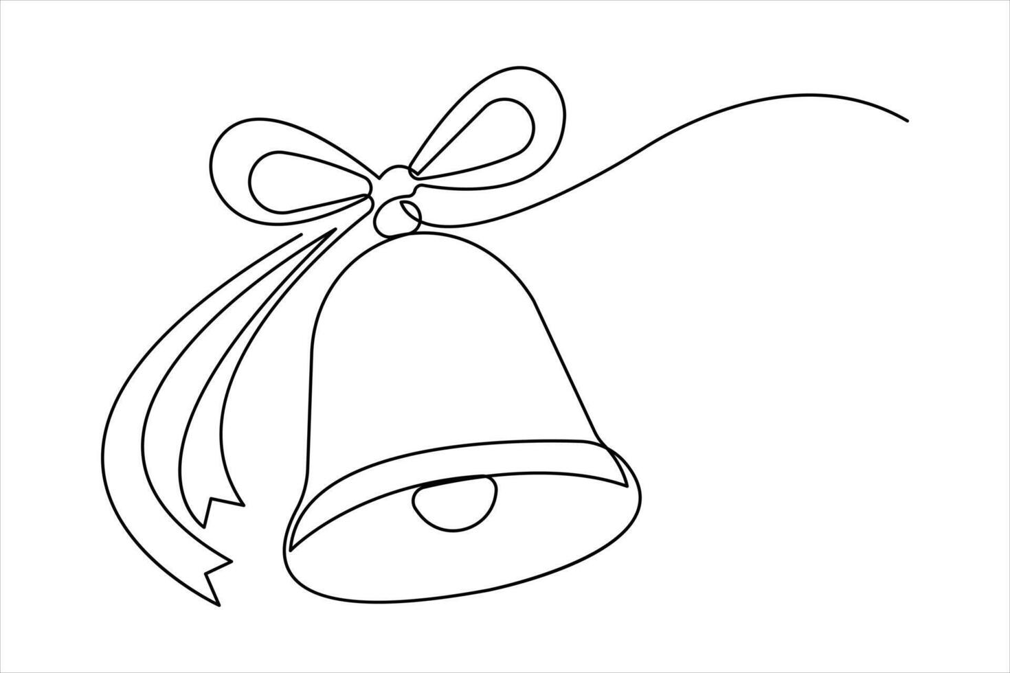 Bell continuous one line art drawing of concept. outline of Bell linear design illustration vector