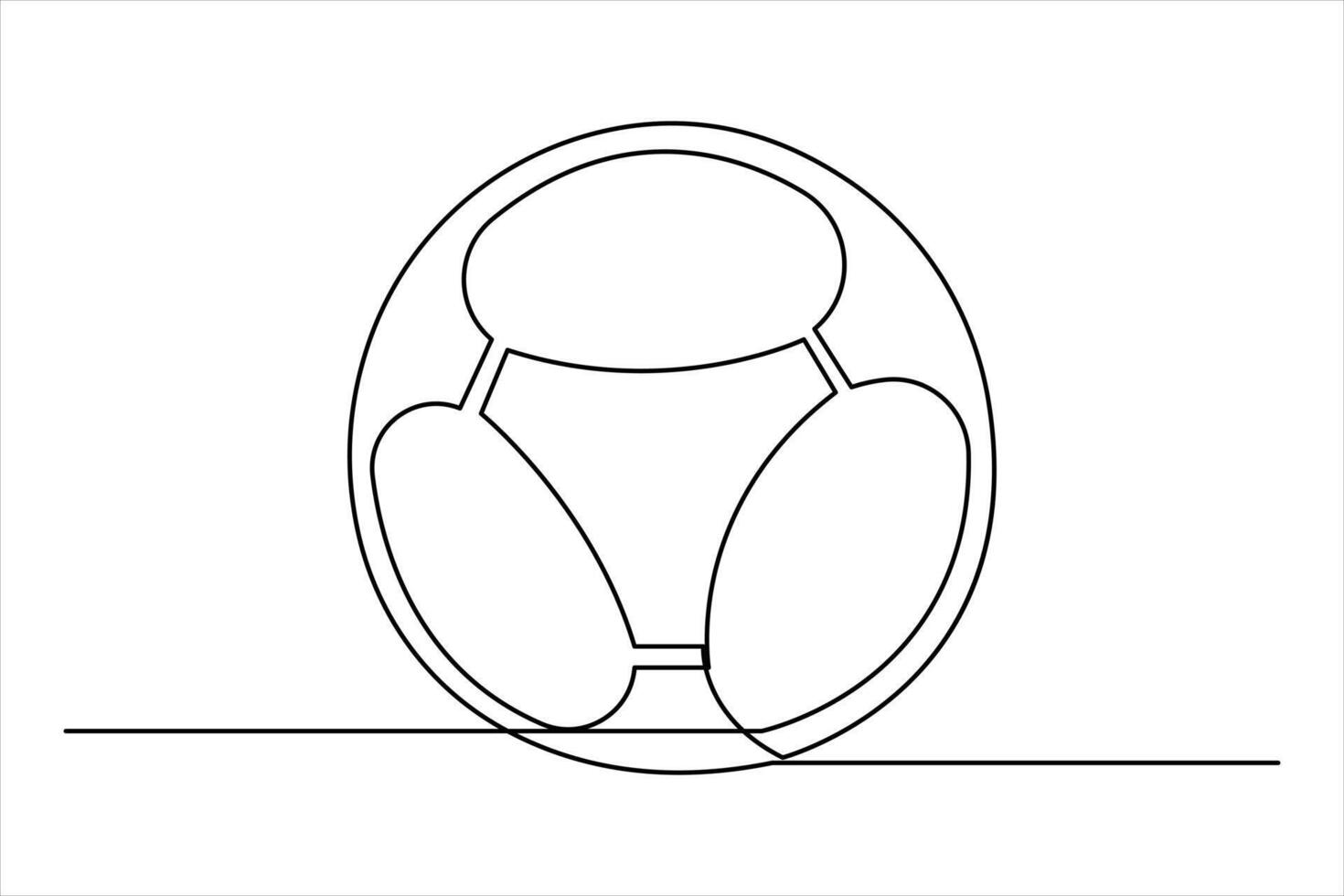 One continuous line drawing of football ball design World cup Championship final play game sport competition illustration vector