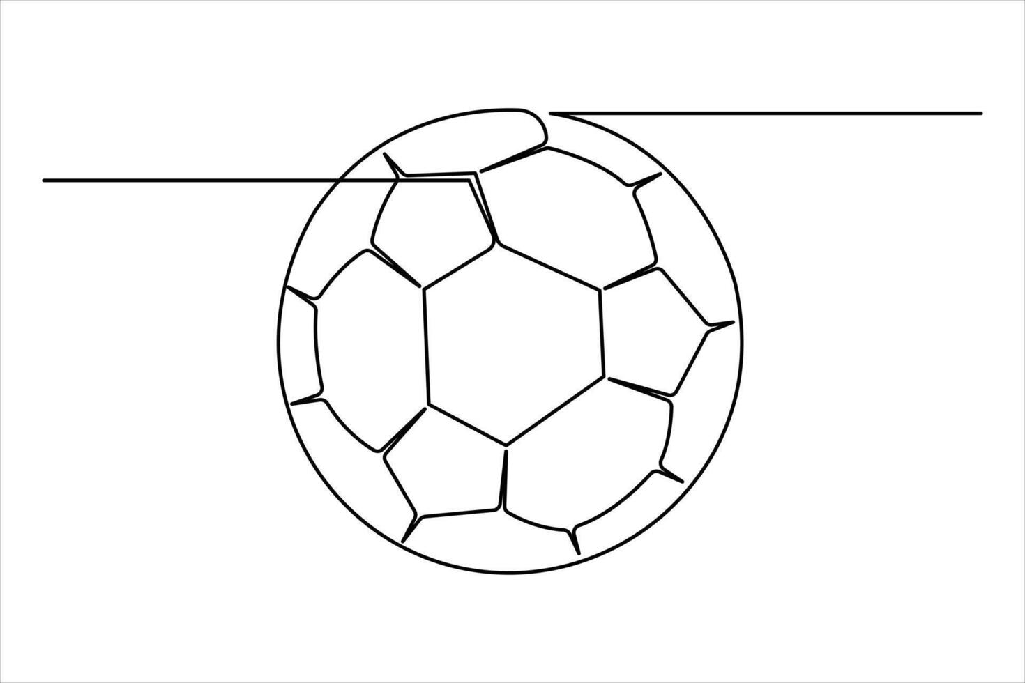 One continuous line drawing of football ball design World cup Championship final play game sport competition outline illustration vector