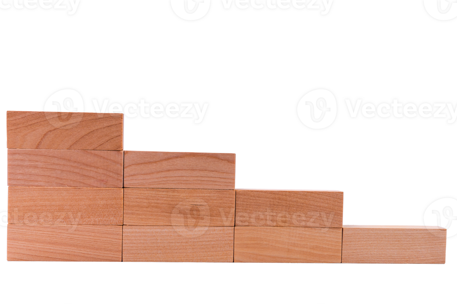 Going up concept using stairway of wood blocks png