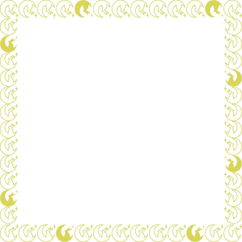 Spring Easter bunnies frame. Easter bunny rabbit silhouettes with empty space for your text vector