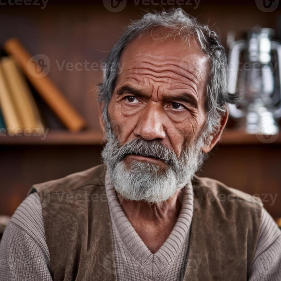 An old man with a beard and a beard photo