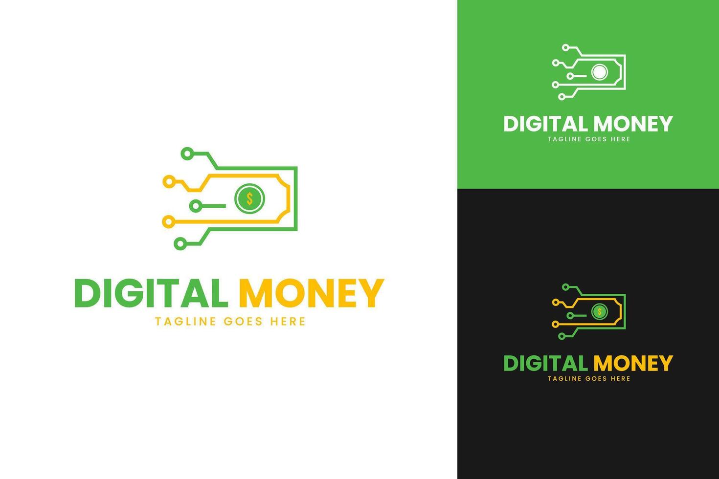 Digital money logo design template illustration vector
