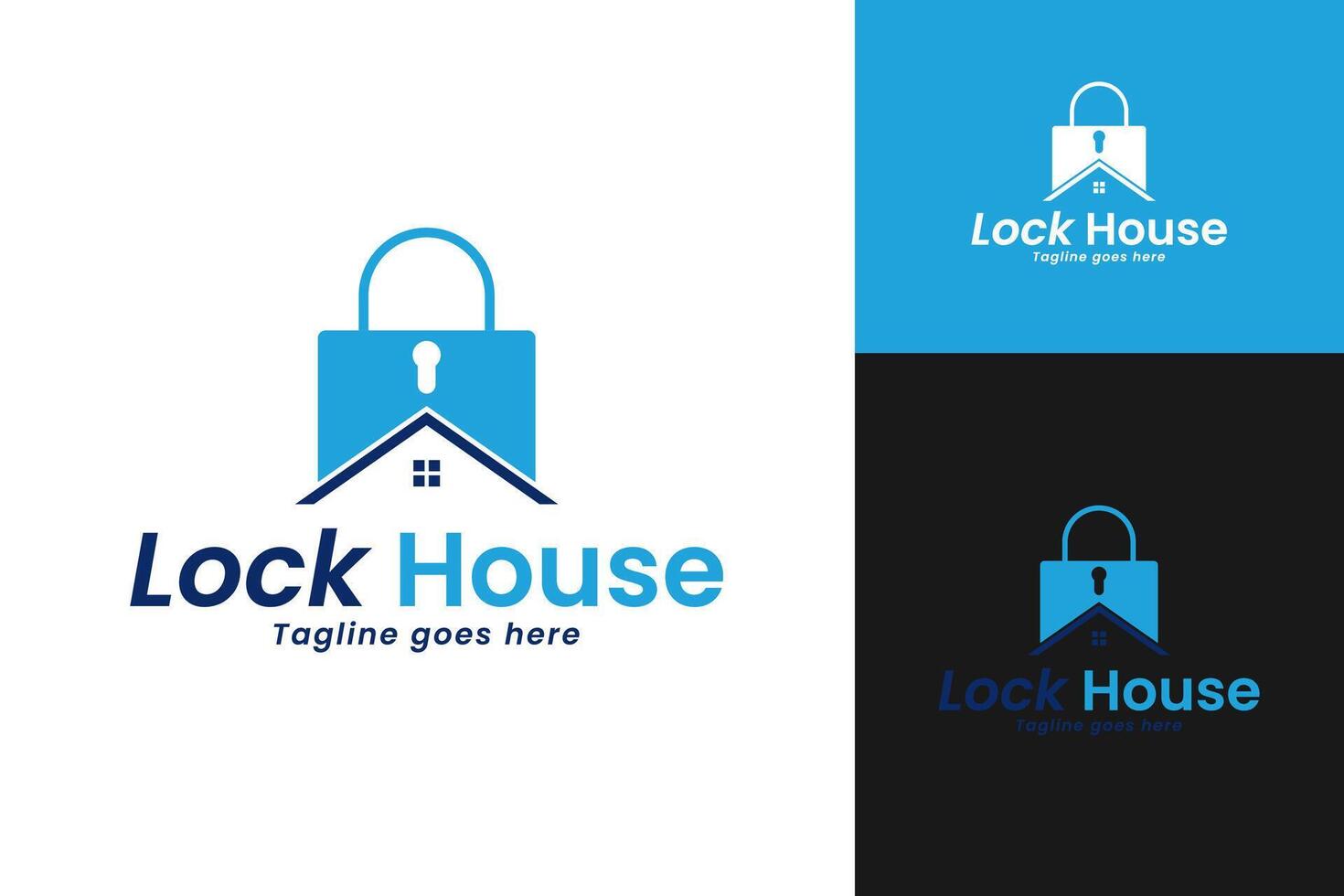 Lock house logo design for security app template illustration vector