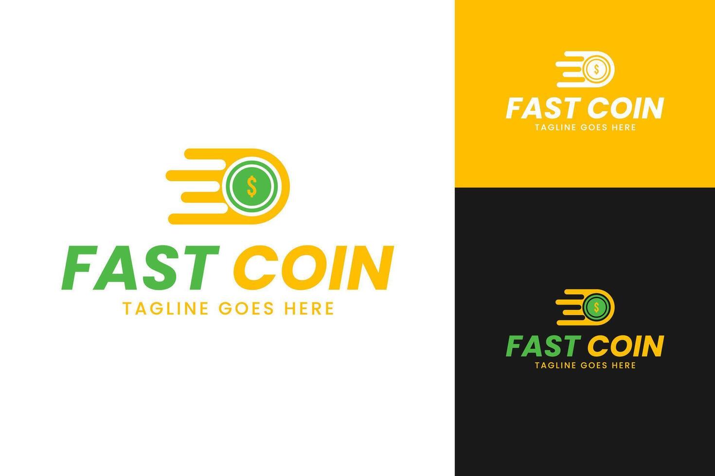Fast coin logo design template illustration vector
