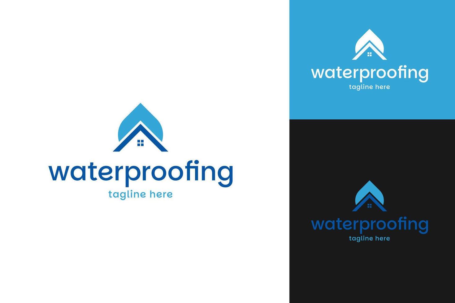 Creative waterproof house logo design template illustration vector